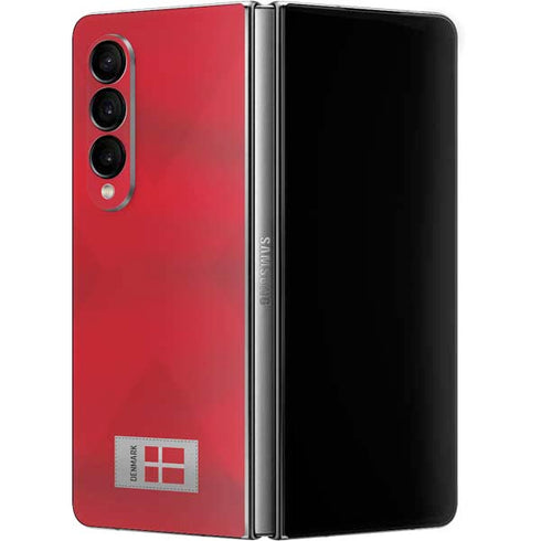 Denmark Soccer Flag Galaxy Z Fold4 5G Skin